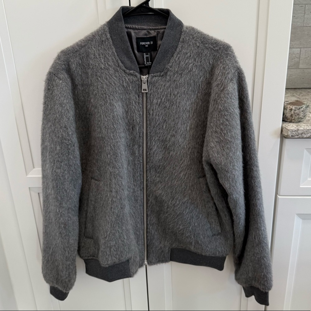 Forever 21 grey fur jacket